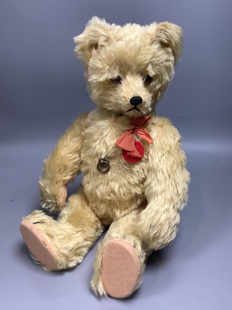 Schuko Tricky Yes/No bear, 1950's, in almost mint condition, music box not working 42cm